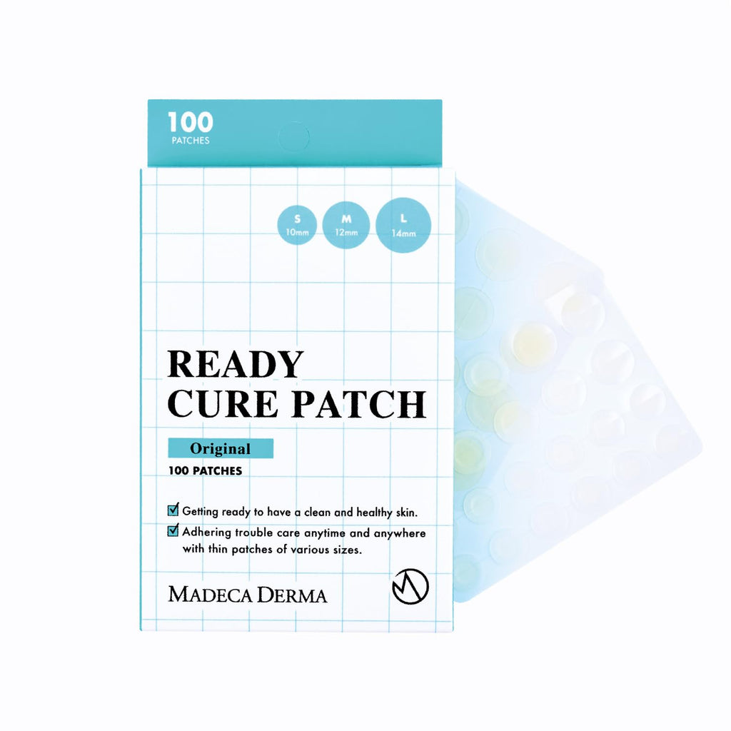 Madeca Derma Ready Cure Patch Original – Hydrocolloid Acne Patches (100 Patches, 10/12/14mm, Large Pack)
