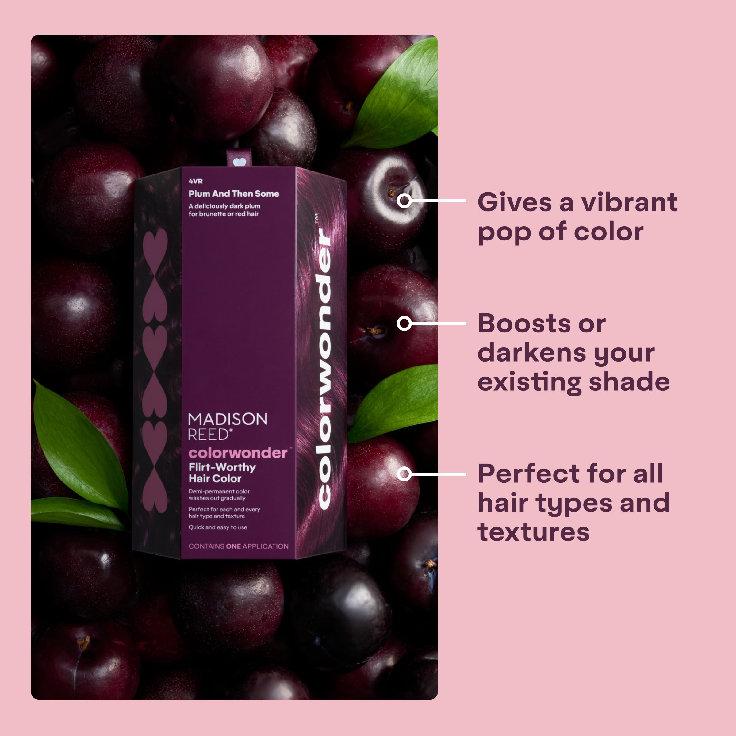 Madison Reed ColorWonder Demi-Permanent Hair Color – Ammonia-Free Plum (4VR), Pack of 2