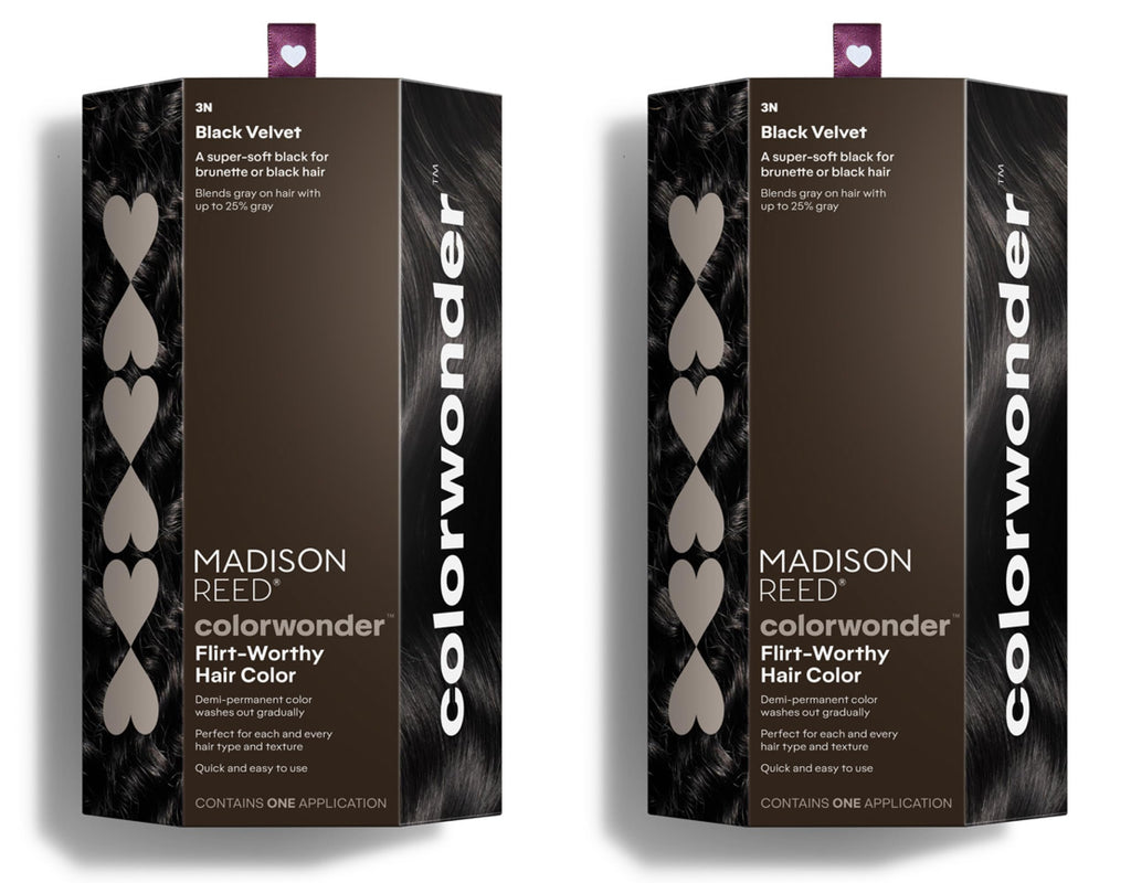 Madison Reed ColorWonder Demi-Permanent Hair Color – Black Velvet (3N) – Ammonia-Free, Pack of 2