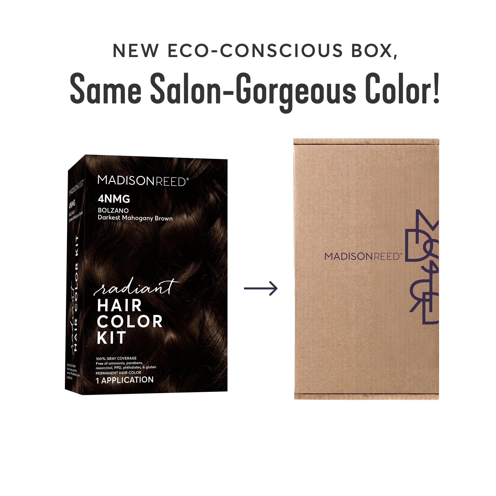 Madison Reed Radiant Color Kit 4NMG Dark Chocolate Brown (Bolzano) 2-Pack – Gray-Blending, Ammonia-Free