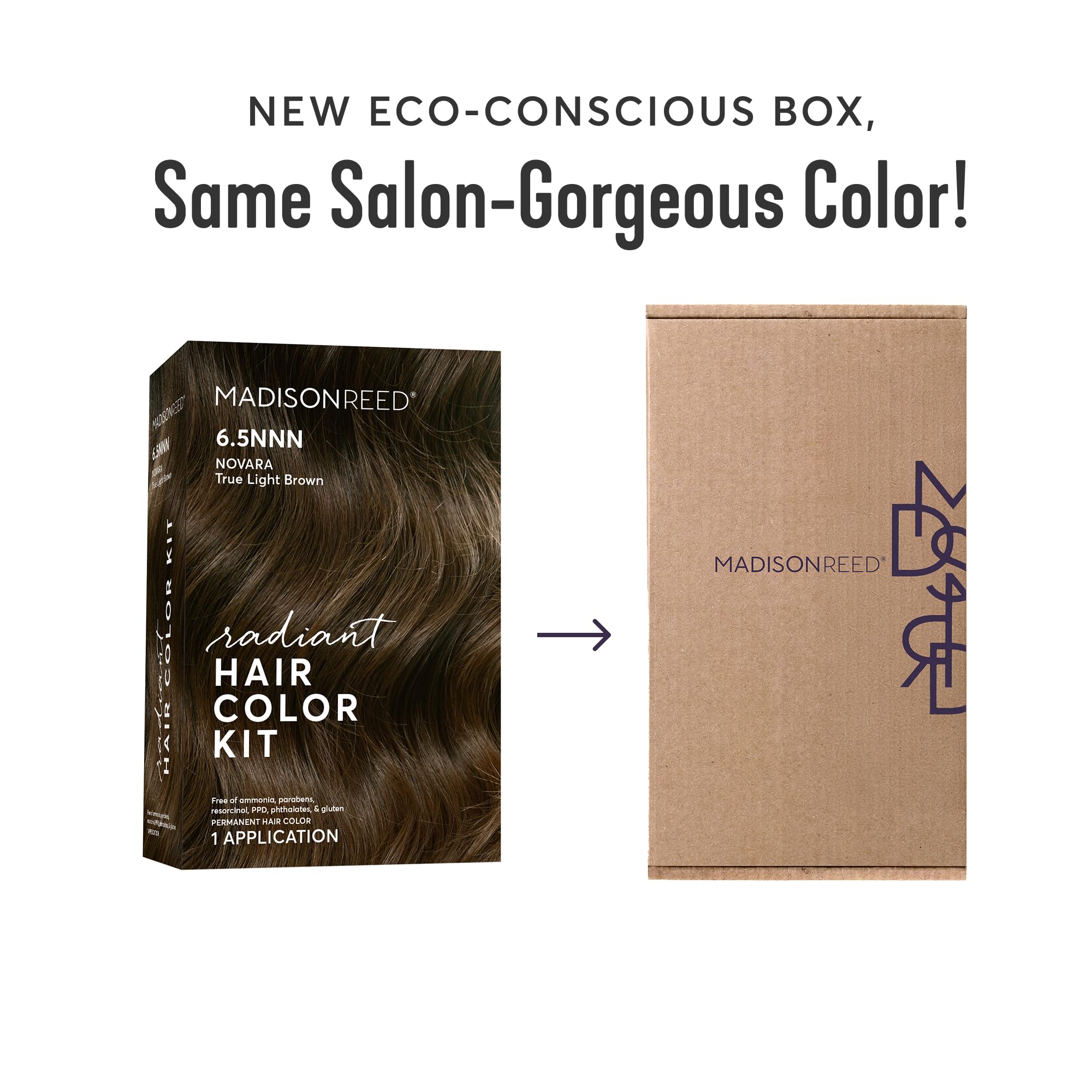 Madison Reed Radiant Hair Color Kit – 6.5NNN Medium Brown with Warm Golden Undertones (Novara)