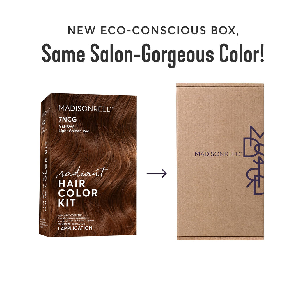 Madison Reed Radiant Color Kit 7NCG Light Golden Copper (Genova Red) – 2 Pack, PPD-Free & Ammonia-Free