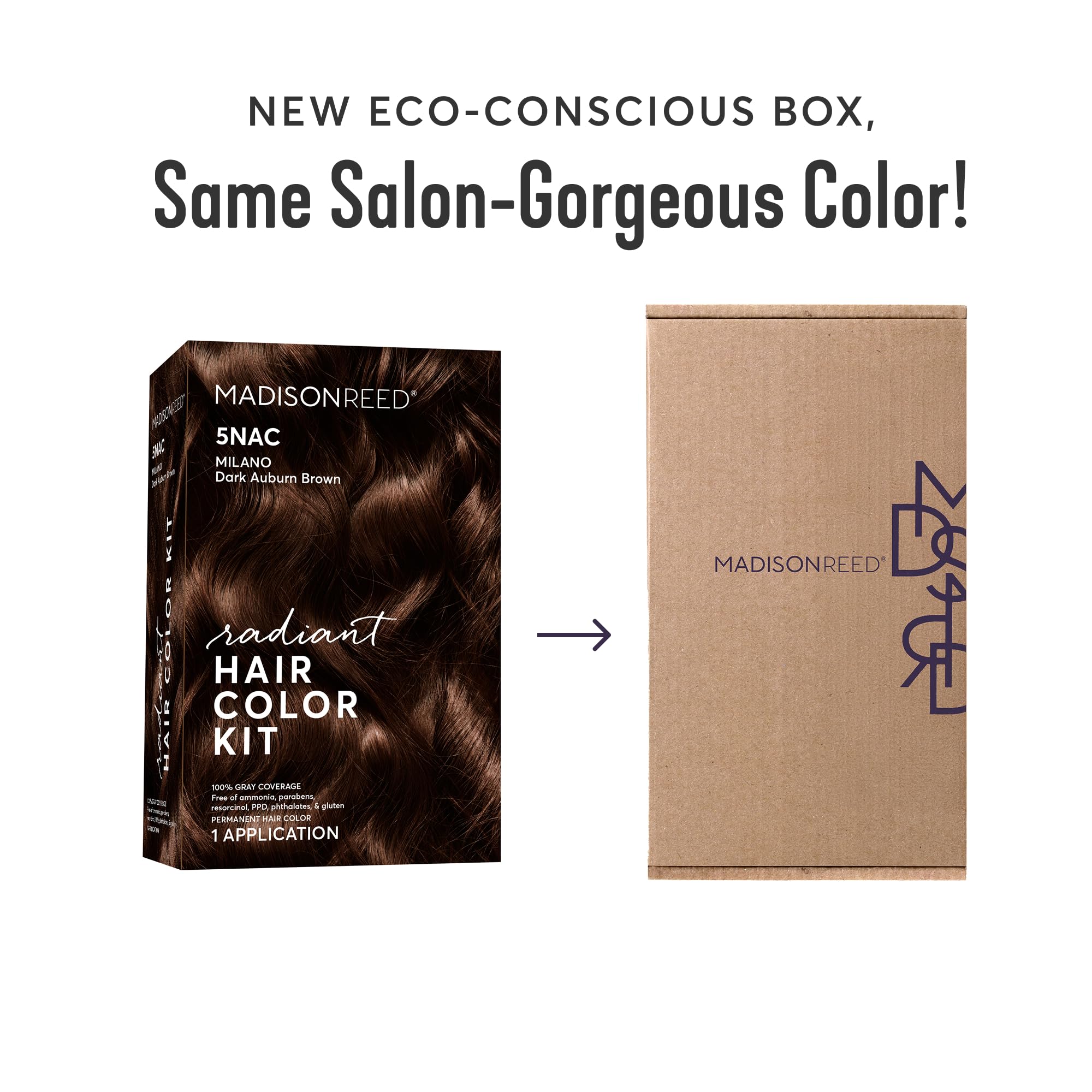 Madison Reed Radiant Color Kit - 5NAC Dark Chocolate Brown with Copper-Auburn Undertones (Milano Brown) - 2 Pack
