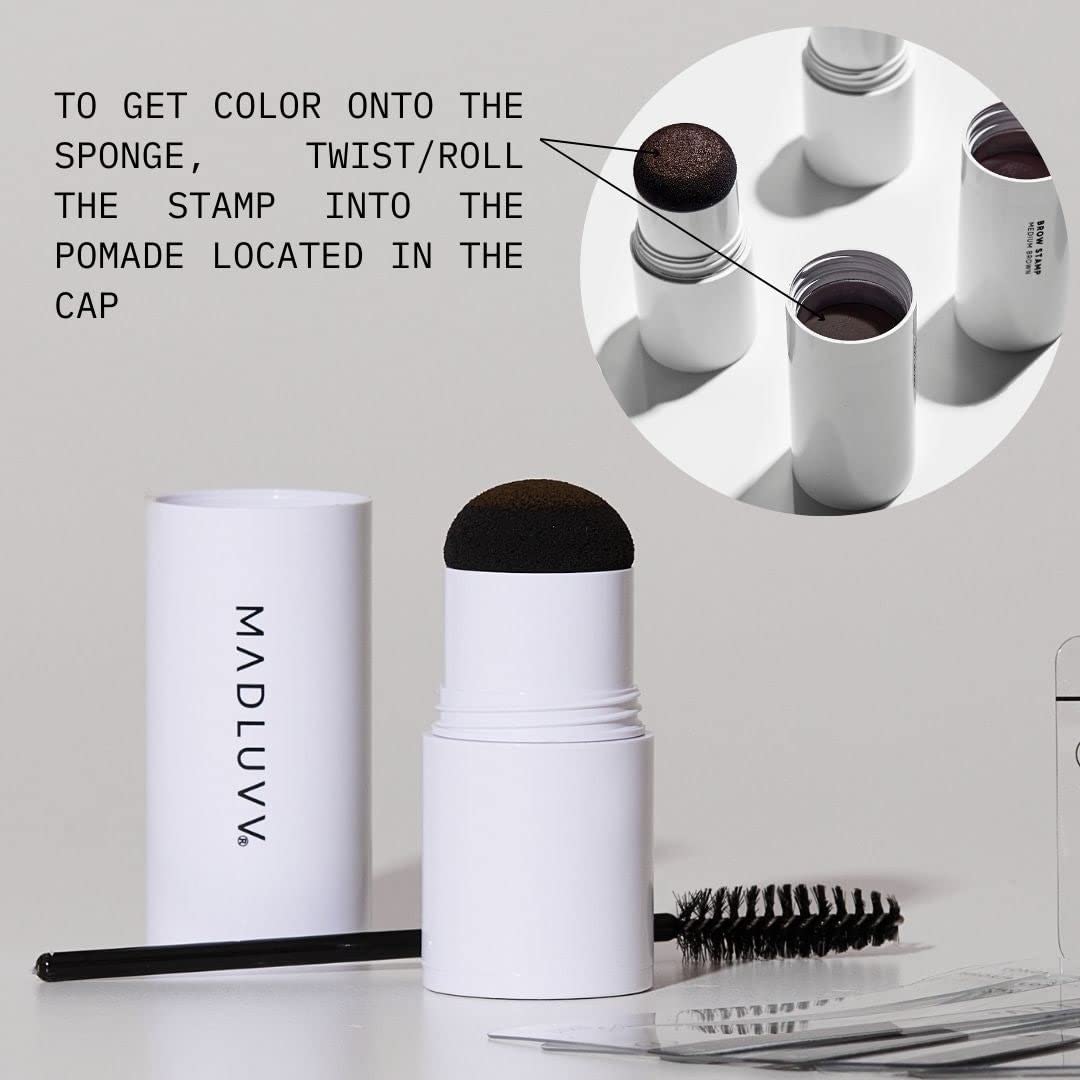 MADLUVV Brow Stamp Kit with 9 Stencils – Easy, Natural-Looking Brows (Blonde)
