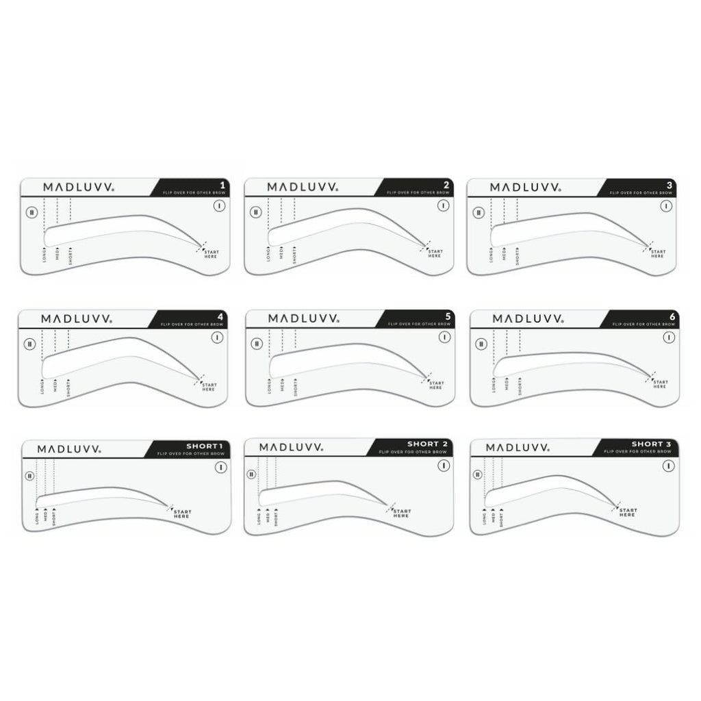 MADLUVV Brow Stamp Kit with 9 Stencils – Taupe, Natural-Looking Brows in Seconds