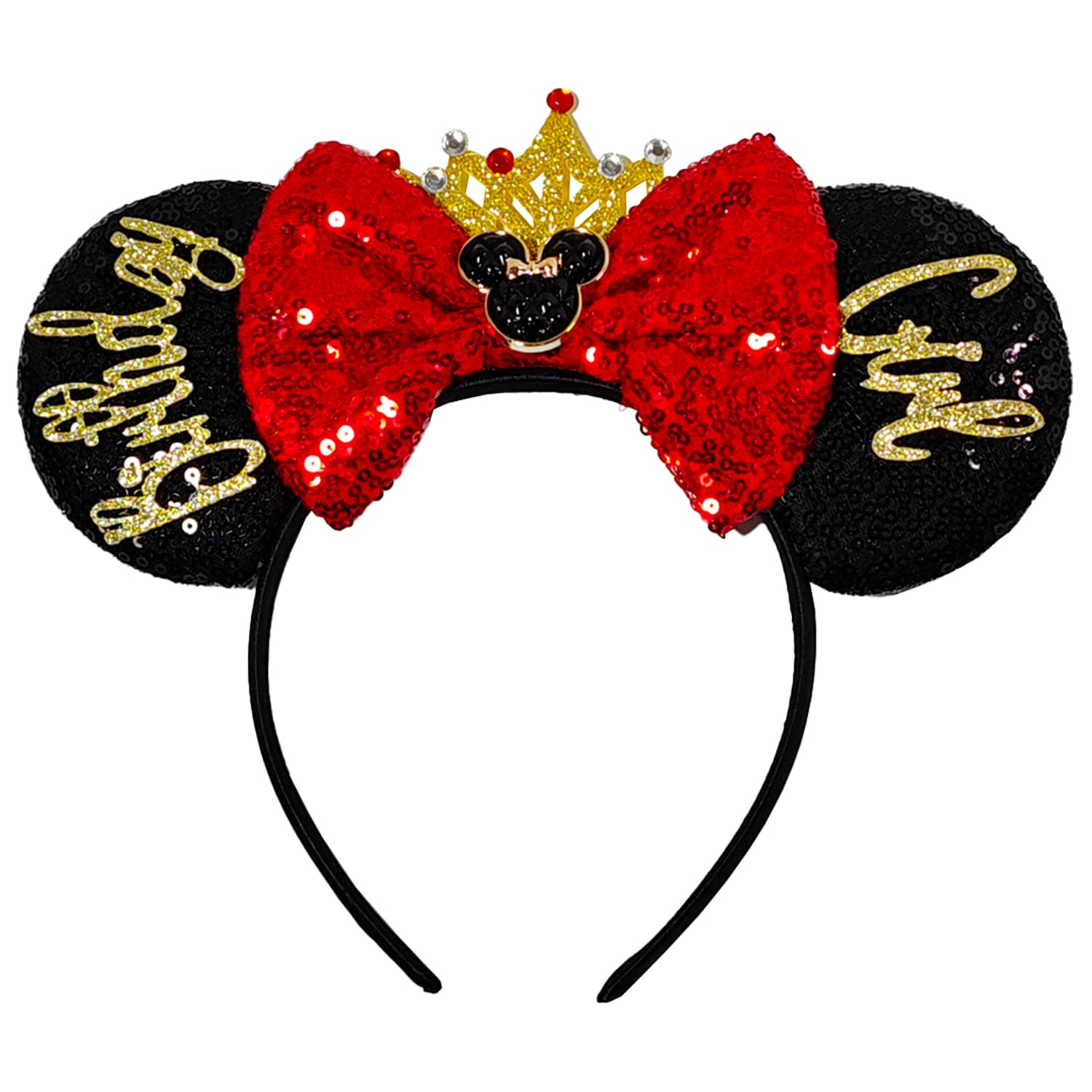 MADO Birthday Girl Mouse Ear Headband – Black BDG-MC | Lightweight Party Accessory for Women & Girls