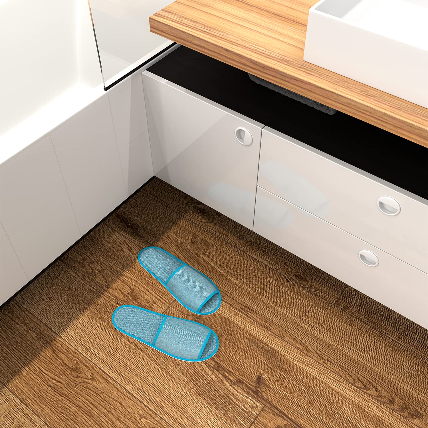 Maeline Bulk 18 Pairs Disposable Slippers – Open-Toe Linen Slippers for Guests, Hotels & Home