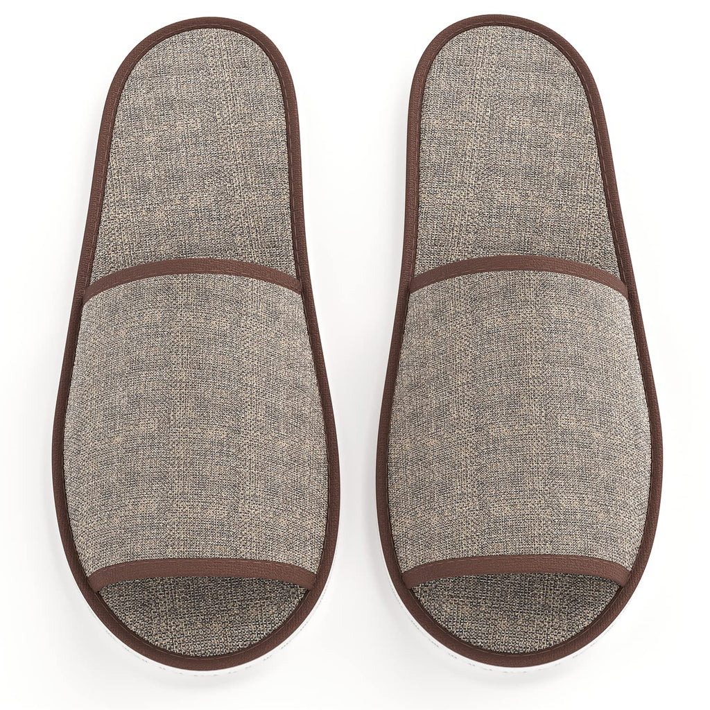 Maeline Bulk 18 Pairs Disposable Slippers – Open-Toe Linen Slippers for Guests, Hotels & Home