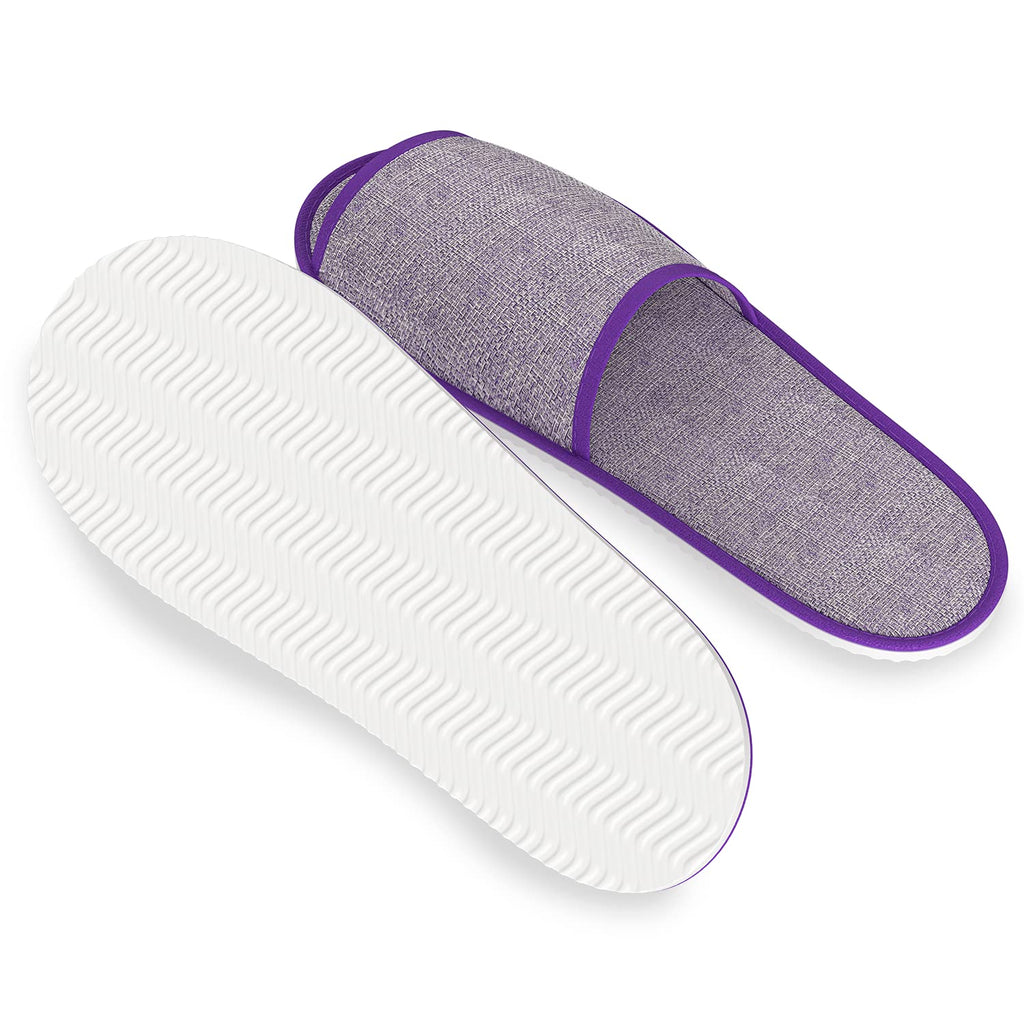 Maeline Bulk 18 Pairs Disposable Slippers – Open-Toe Linen Slippers for Guests, Hotels & Home