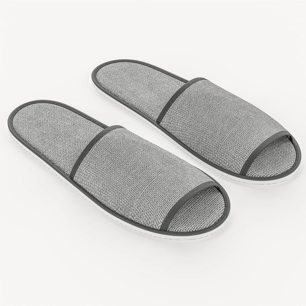 Maeline Bulk 18 Pairs Disposable Slippers – Open-Toe Linen Slippers for Guests, Hotels & Home