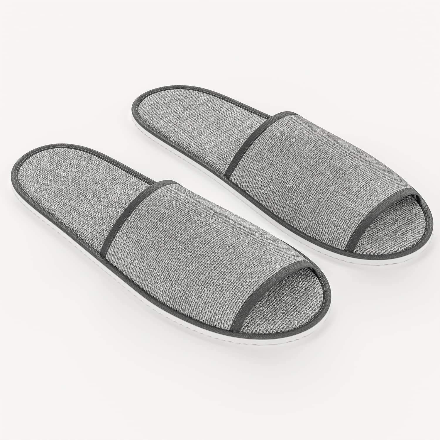Maeline Bulk 18 Pairs Disposable Slippers – Open-Toe Linen Slippers for Guests, Hotels & Home