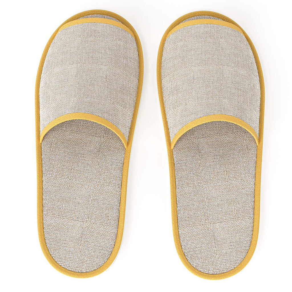 Maeline Bulk 18 Pairs Disposable Slippers – Open-Toe Linen Slippers for Guests, Hotels & Home