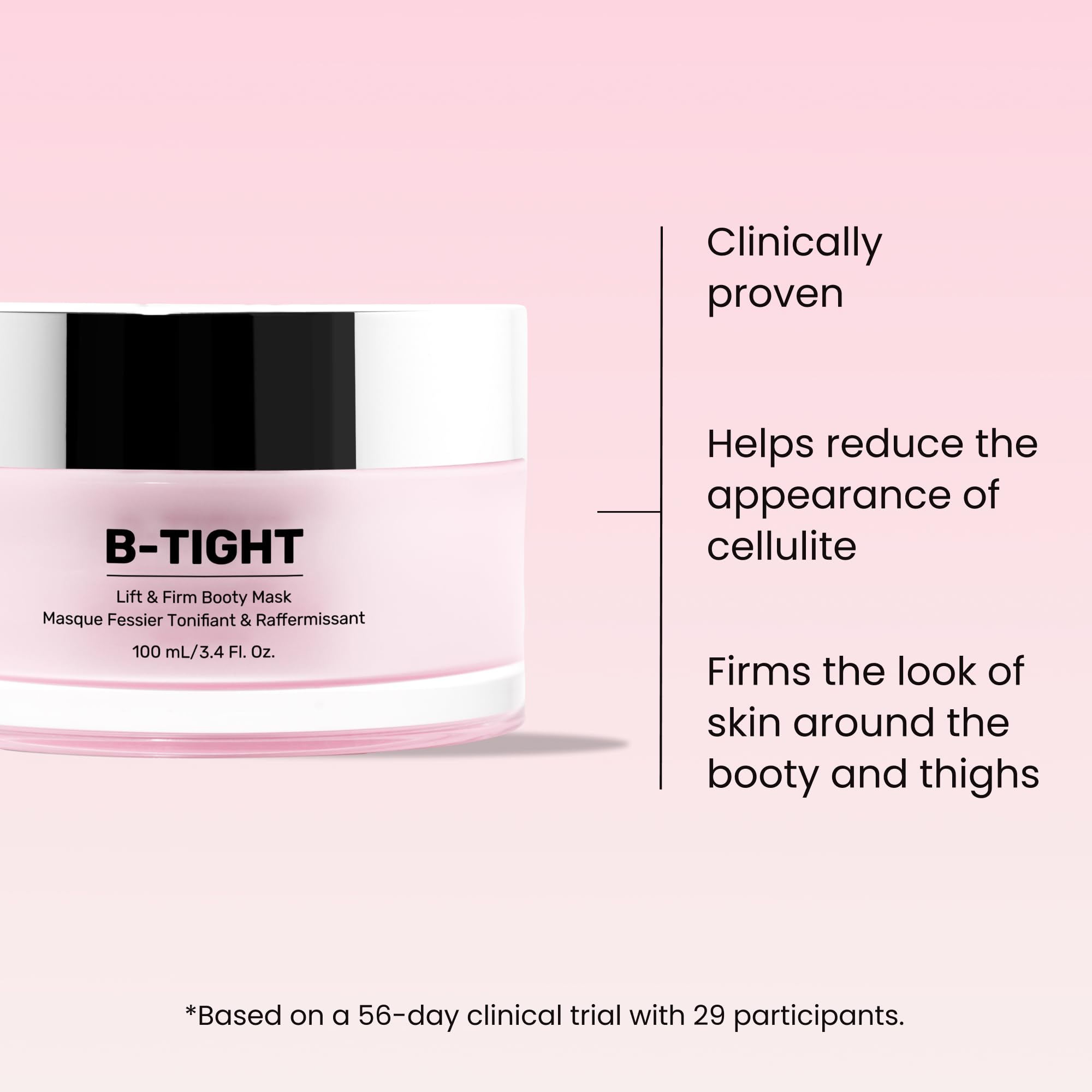 MAELYS B-TIGHT Lift & Firm Booty Mask – Tighten & Smooth Butt & Thigh Skin (Caffeine & Brazilian Peppertree) 3.4 Fl Oz