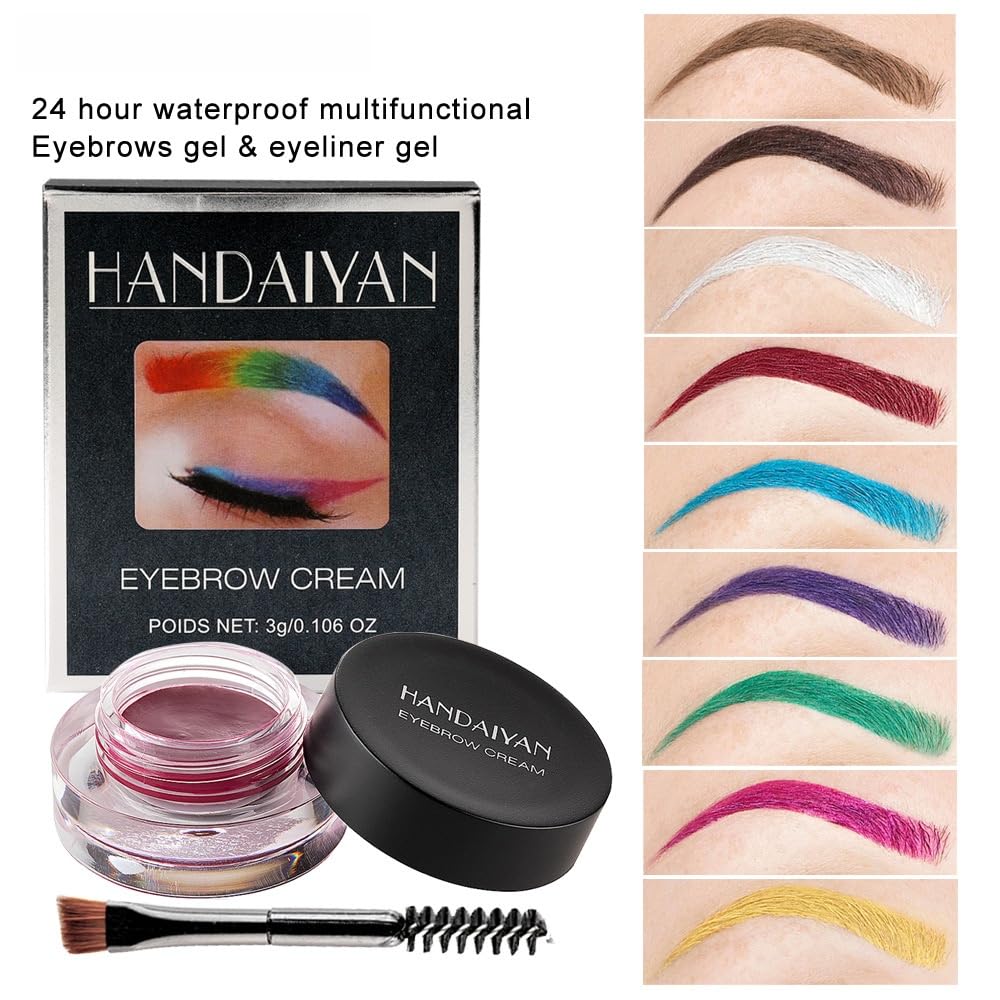 MAEPEOR 12 Colors Eyebrow Pomade — Full-Pigmented, Waterproof Cream Gel for Defined Brows