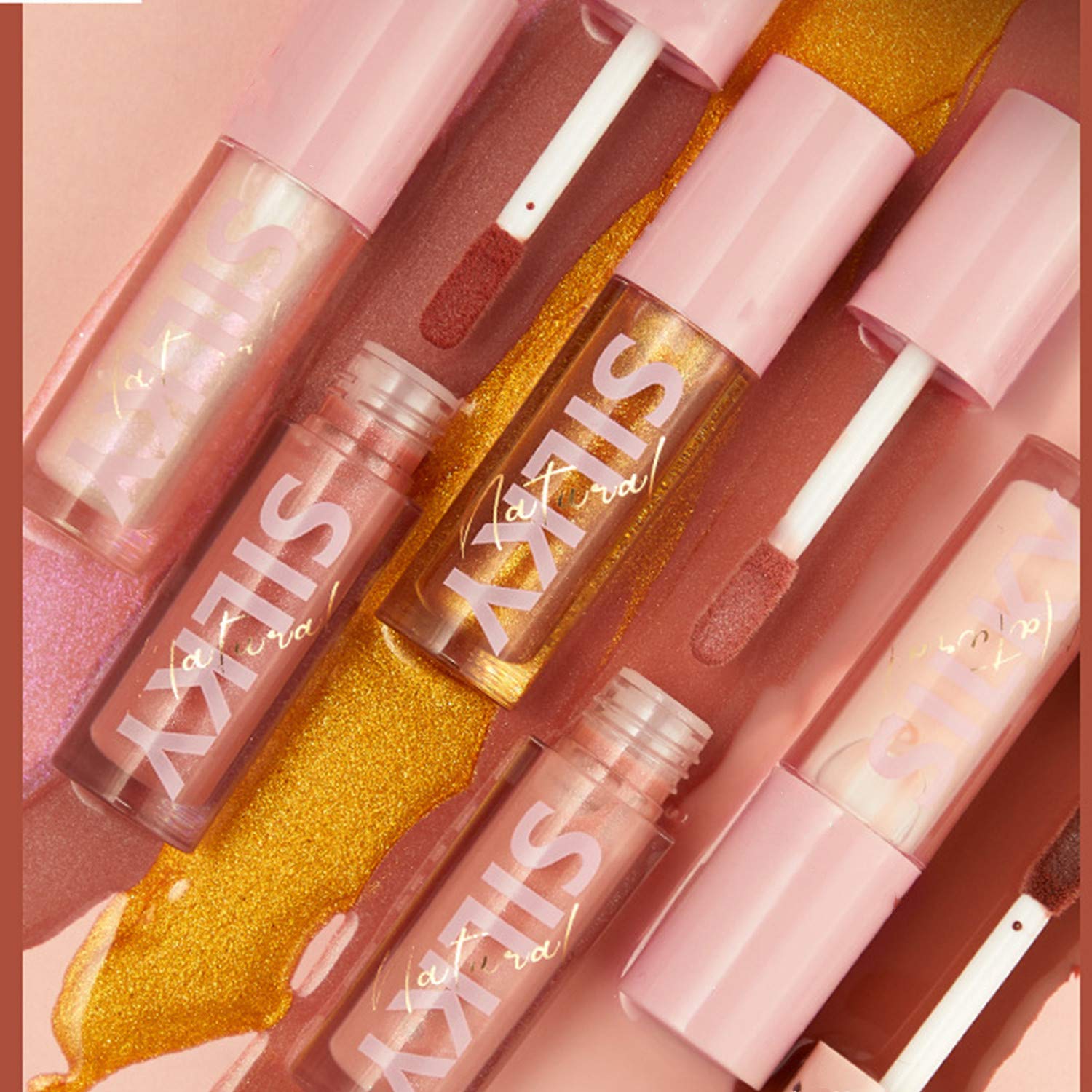 MAEPEOR 8-Piece Shimmer Lip Gloss Set | Non-Sticky, Hydrating Gloss with Long-Lasting Shine