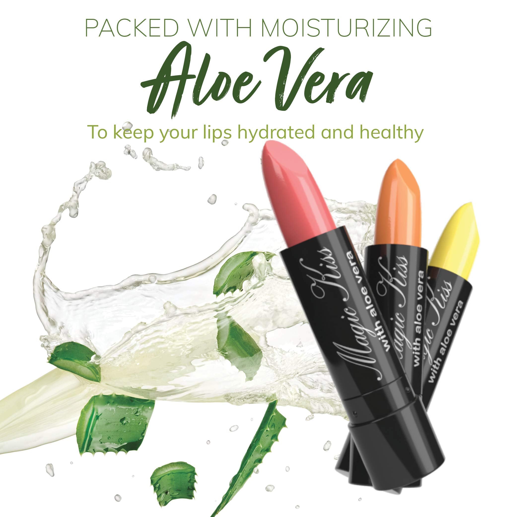Magic Kiss Color Changing Matte Lipstick Set – 2 Pack (Yellow & Red) | Aloe Vera Hydrating, Long-Lasting, Made in USA