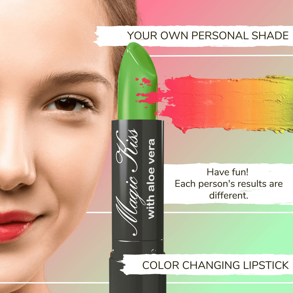 Magic Kiss Color Changing Matte Lipstick Set – 2 Pack (Yellow & Red) | Aloe Vera Hydrating, Long-Lasting, Made in USA