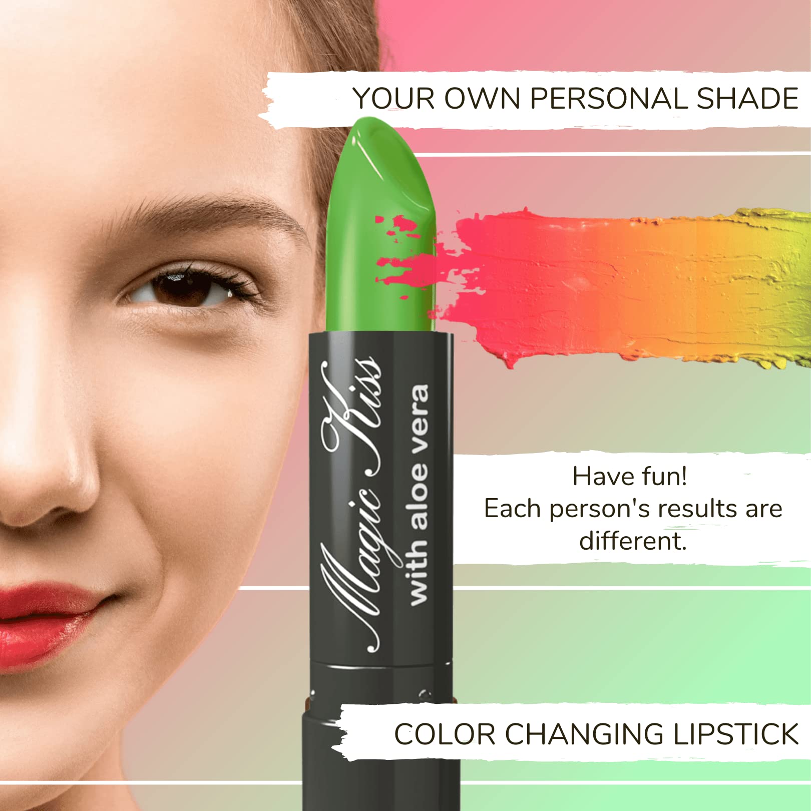 Magic Kiss Color Changing Matte Lipstick Set – 2 Pack (Yellow & Red) | Aloe Vera Hydrating, Long-Lasting, Made in USA