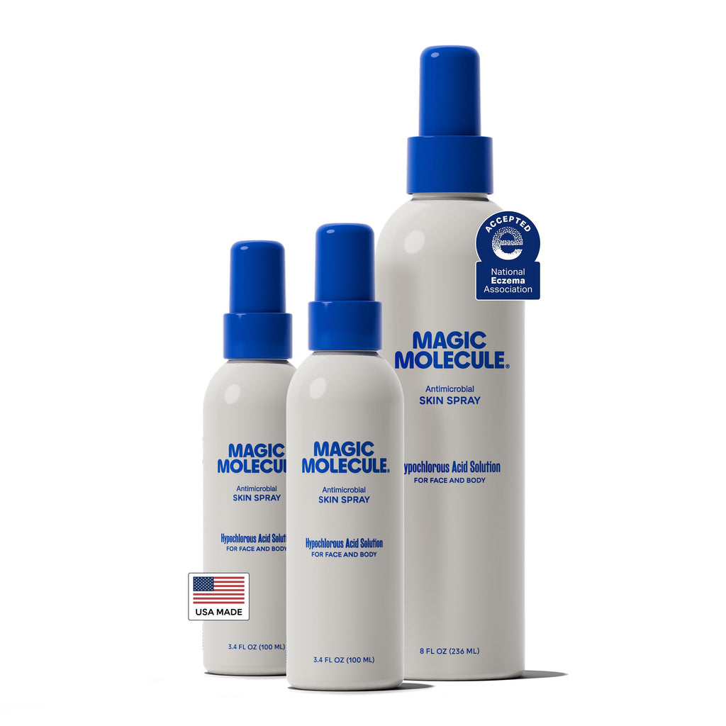 Magic Molecule Hypochlorous Acid Spray – Soothing Facial Mist Bundle (8oz + 2x3.4oz)