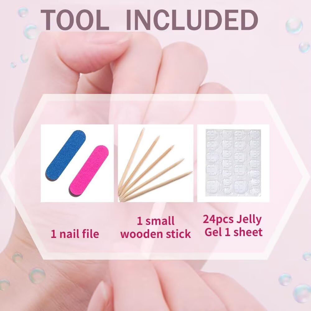 MAGLFELL Christmas Press On Nails – Handmade Almond Medium-Length with 3D Bows (Size S, 10Pcs)