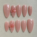 MAGLFELL Women Press On Nails - Medium Almond Shape, 10Pcs Luxury Handmade 3D Nail Art