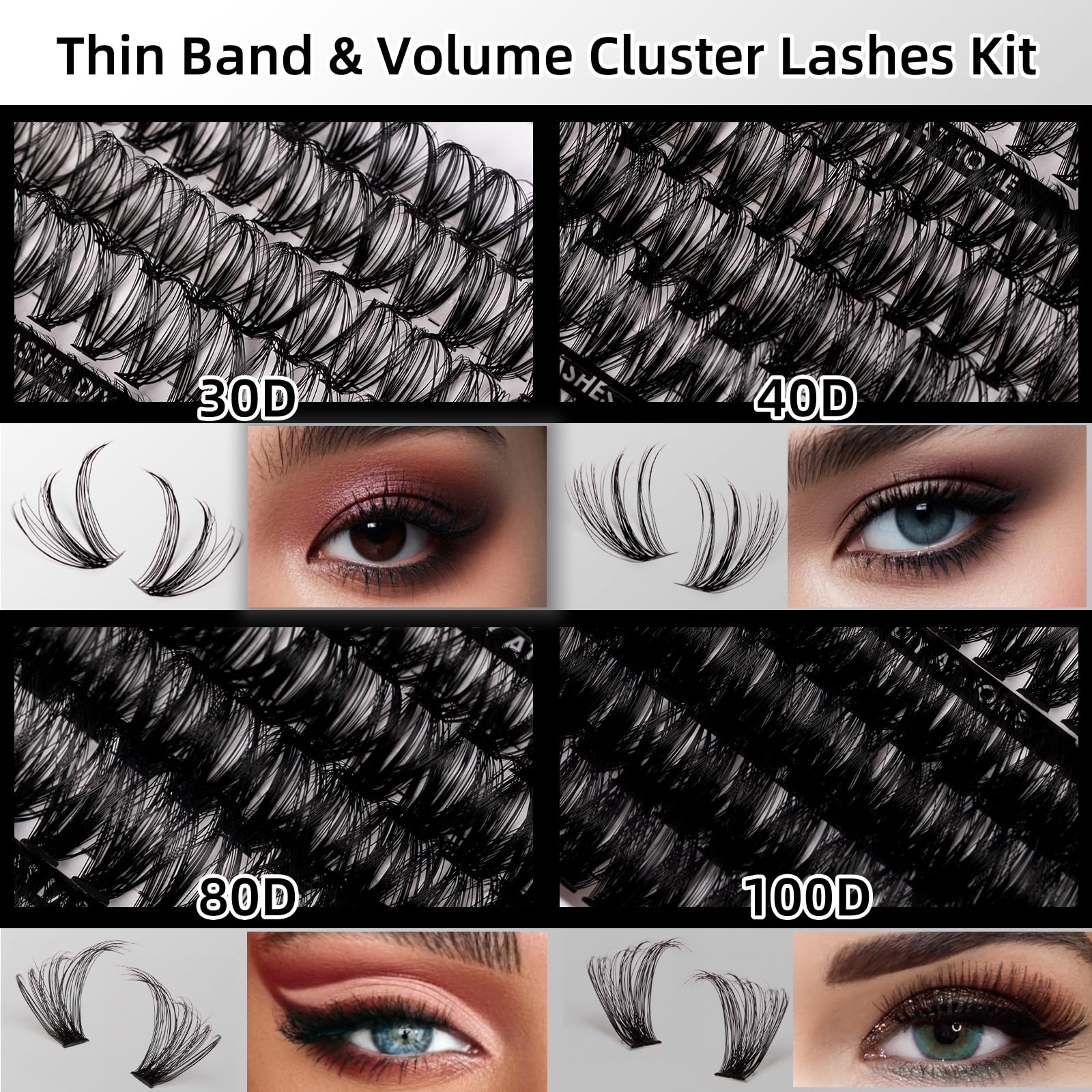 Magnetic SL Lash Clusters Kit 320pcs – DIY Lash Extensions (12–20mm)