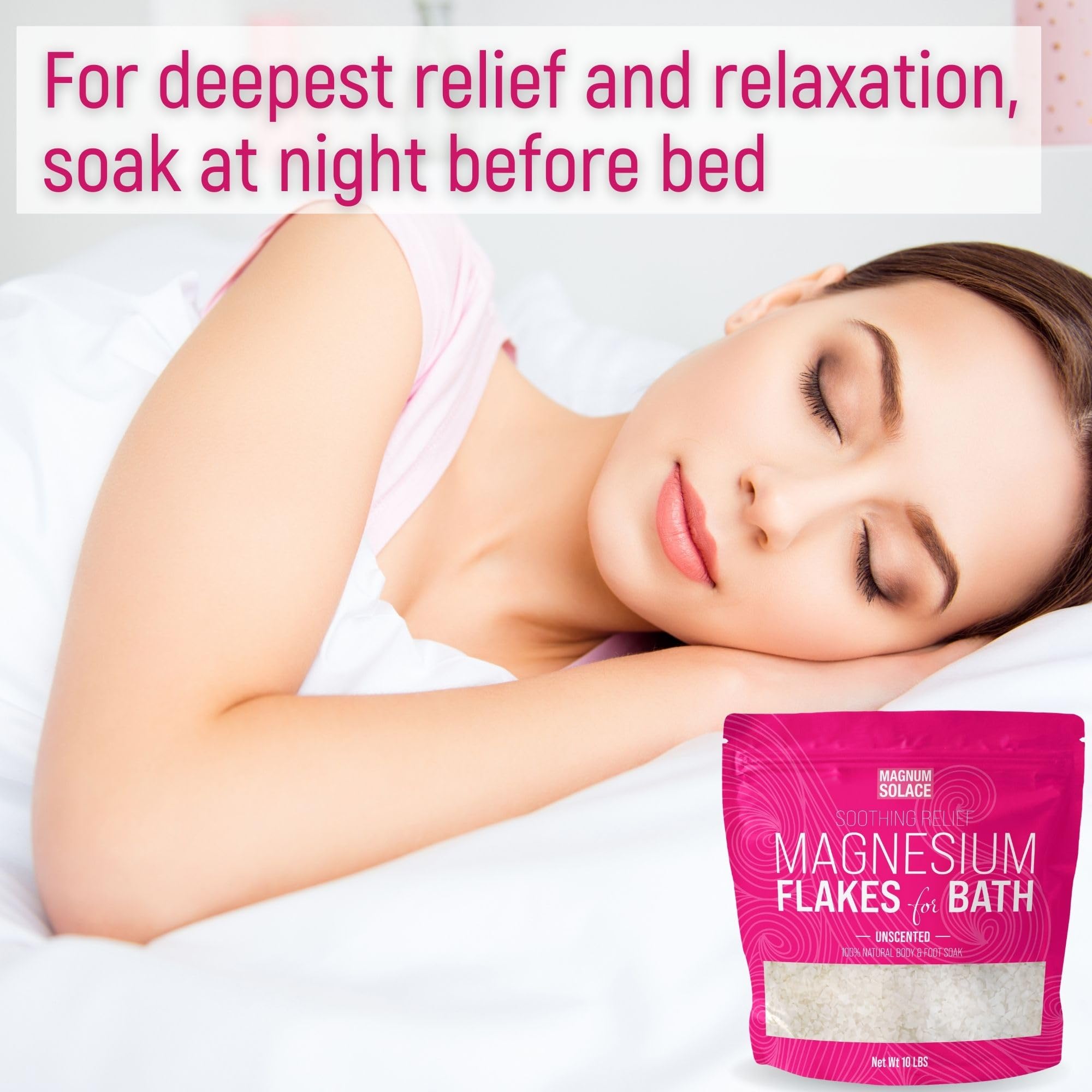 Magnesium Flakes for Bath | Pure Magnesium Chloride, 10 LBS - Magnum Solace