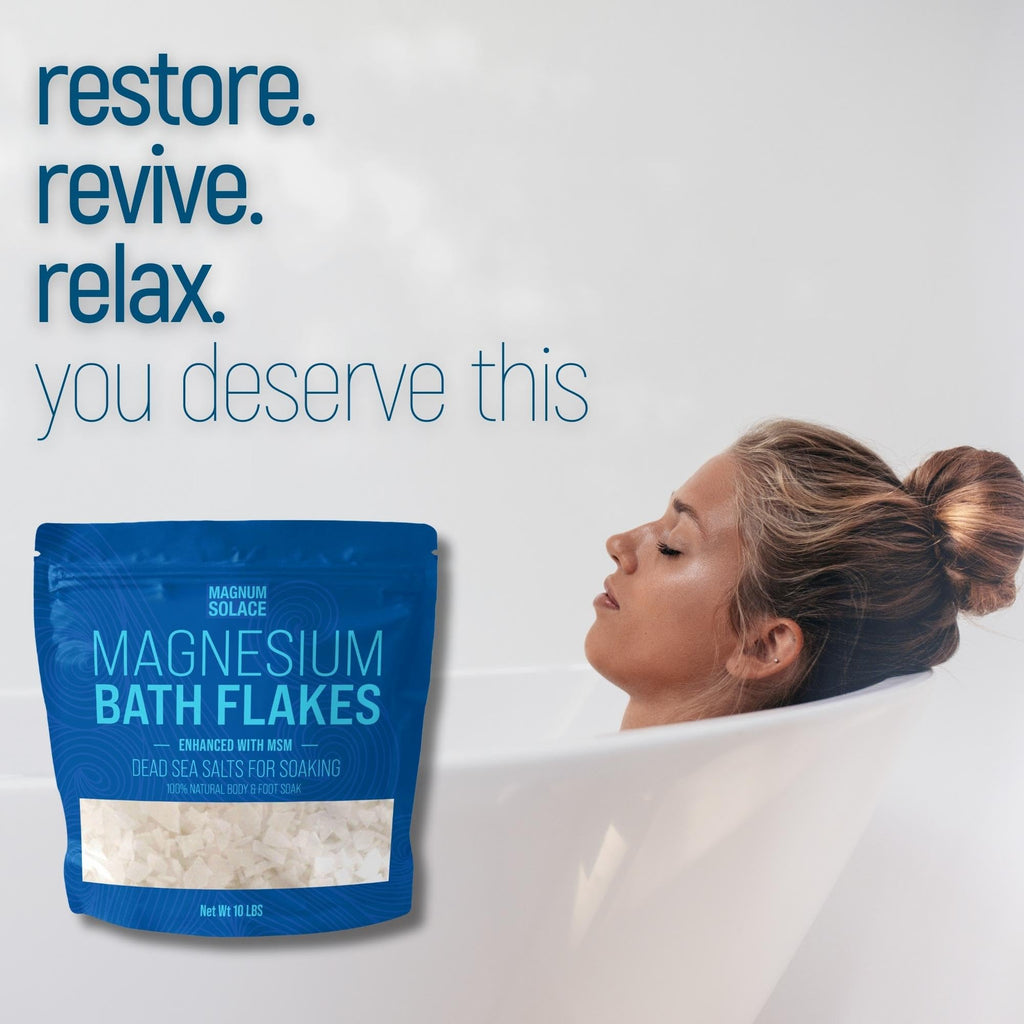 Magnesium Flakes with MSM – Dead Sea Magnesium Chloride for Soaking | Magnum Solace