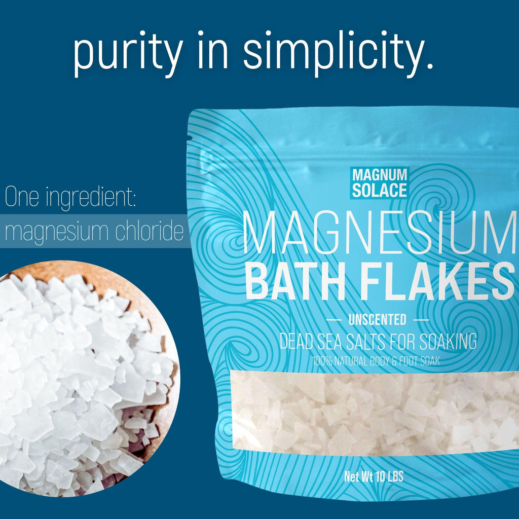 Magnum Solace Magnesium Bath Flakes + Nighttime Lavender Cream — 10 lb Bag
