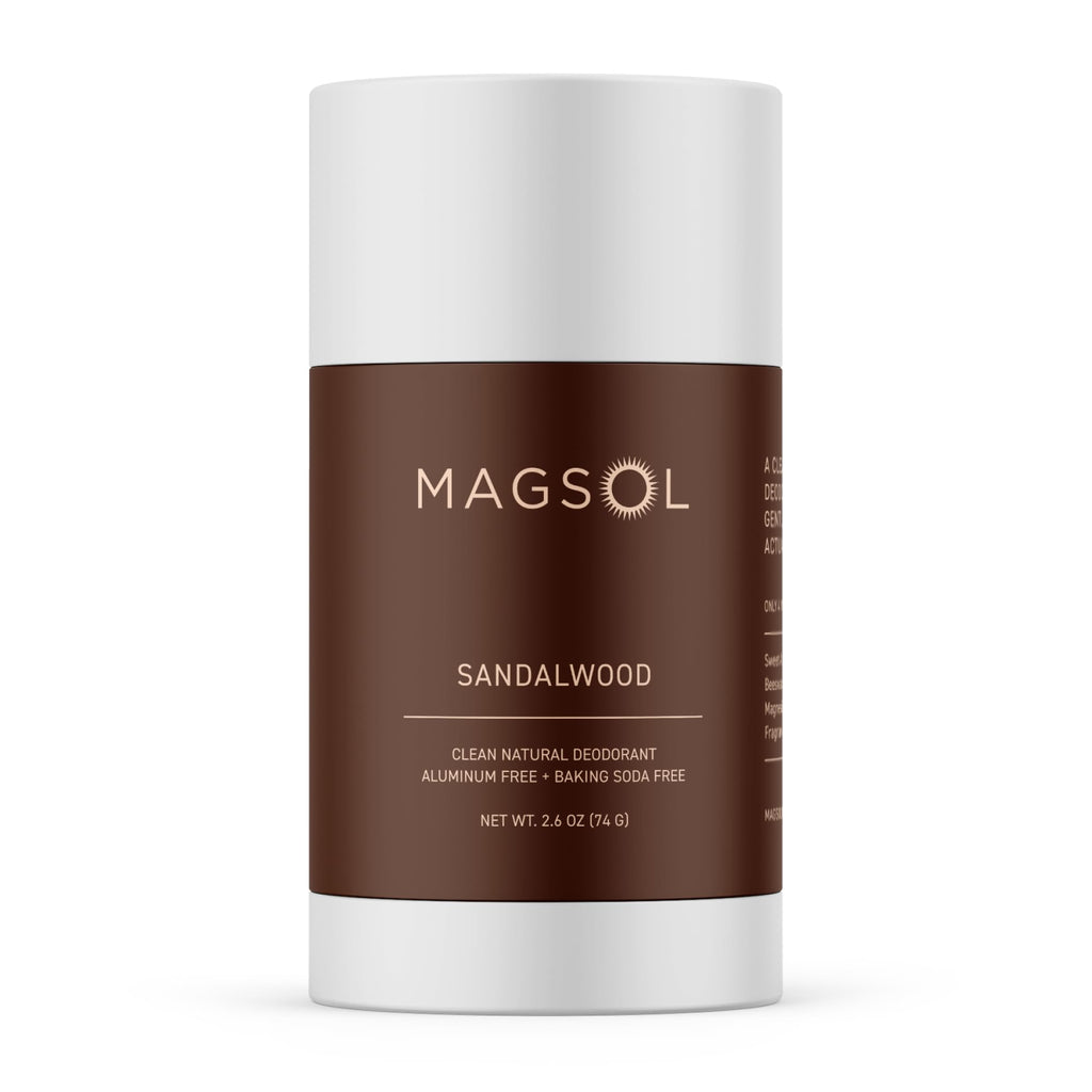 MAGSOL Magnesium Deodorant for Men – Aluminum-Free, Baking Soda-Free, Sandalwood, 2.6 oz