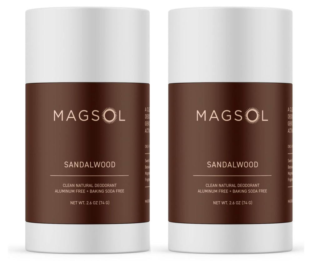 MagSol Organics MAGSOL Natural Deodorant – Aluminum-Free, Sandalwood, 2 Pack