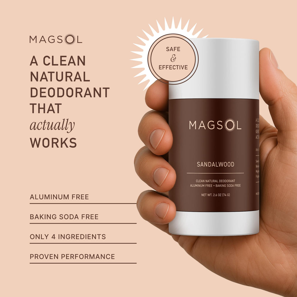 MagSol Organics MAGSOL Natural Deodorant – Aluminum-Free, Sandalwood, 2 Pack