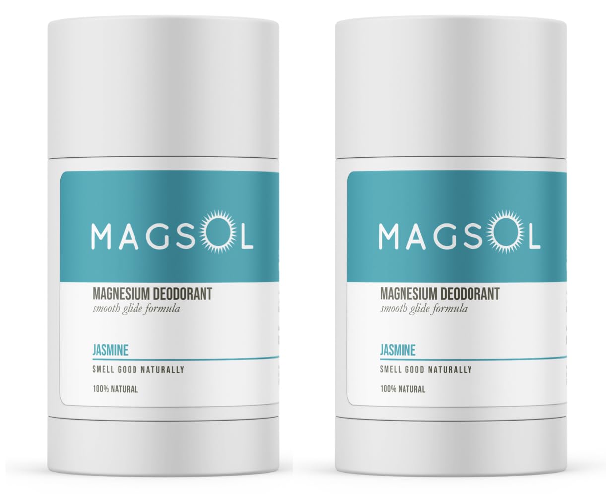 MagSol Organics Aluminum Free Deodorant for Women – Jasmine, 2 Pack (4-Ingredient)