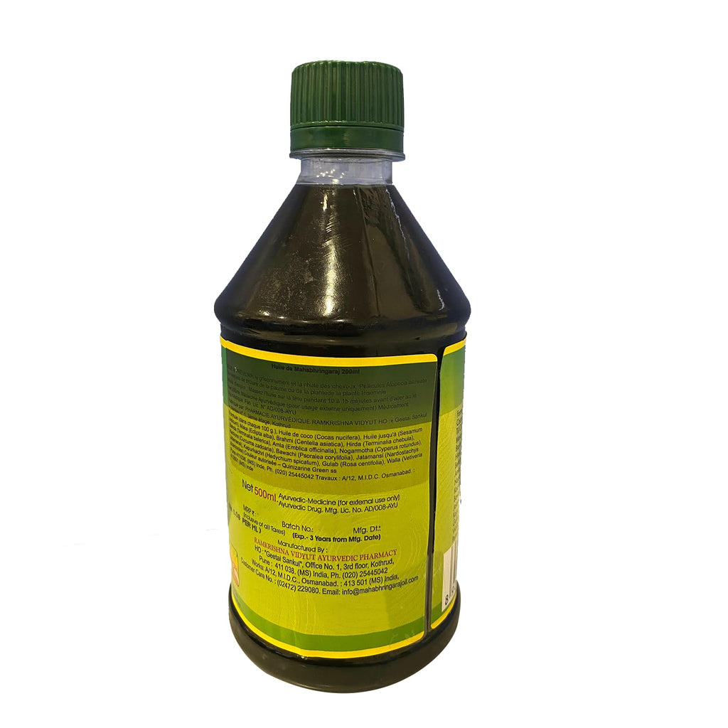 RVAP Mahabhringraj Oil 500ml | Pure Indian MaKa's Ayurvedic Hair Care Oil | 17 oz