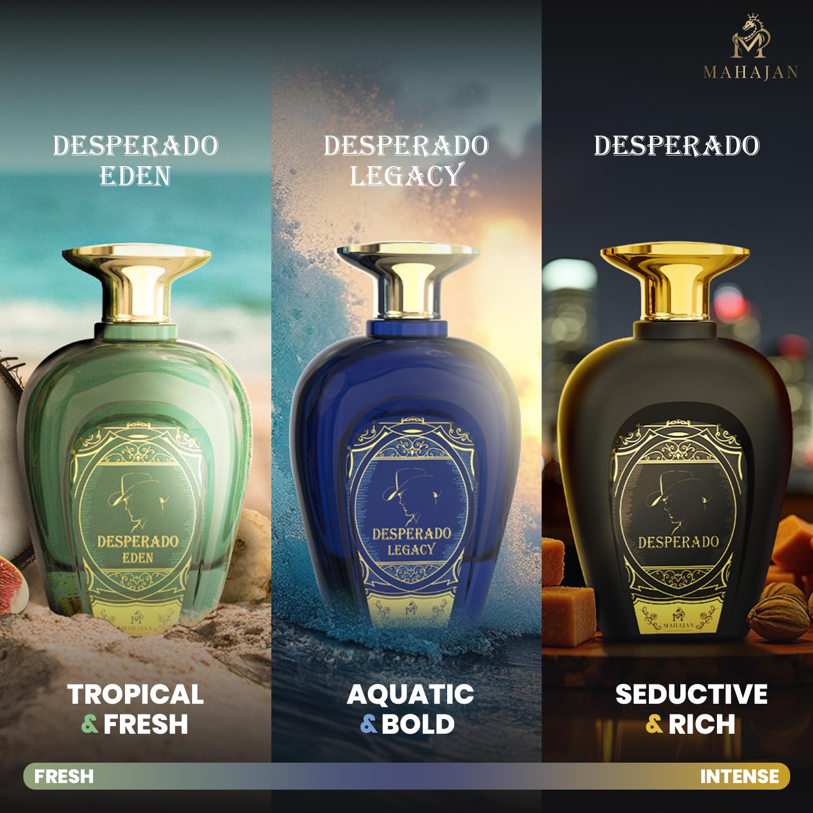 Mahajan Desperado Legacy Eau de Parfum – Ocean Fresh & Salted Citrus, 3.4 oz