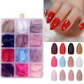 Maigitur 12Packs Press-On Nails – 288Pcs, 12 Colors, Medium Stiletto Glossy Nails