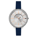 Sekonda Ladies with Silver Glitter bling Dial and Blue Strap Watch 40005