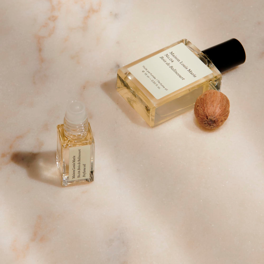 Maison Louis Marie No.04 Bois de Balincourt Roll-On Perfume Oil Sample | Luxury Clean Beauty + Non-Toxic Fragrance (0.1 fl oz / 3 ml)