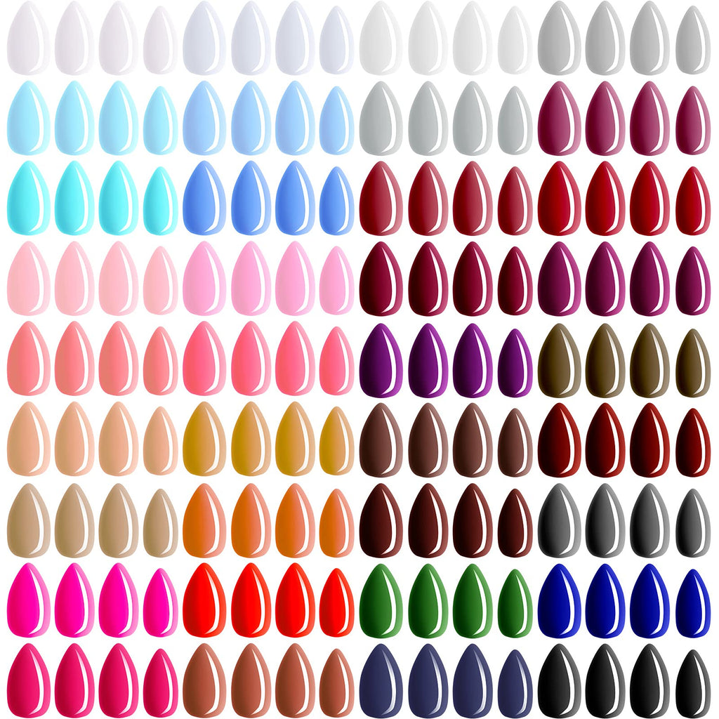 Maitys Almond Press-On Nails – 36 Colors, 864 Pcs | Glossy Full-Cover Nails for Women