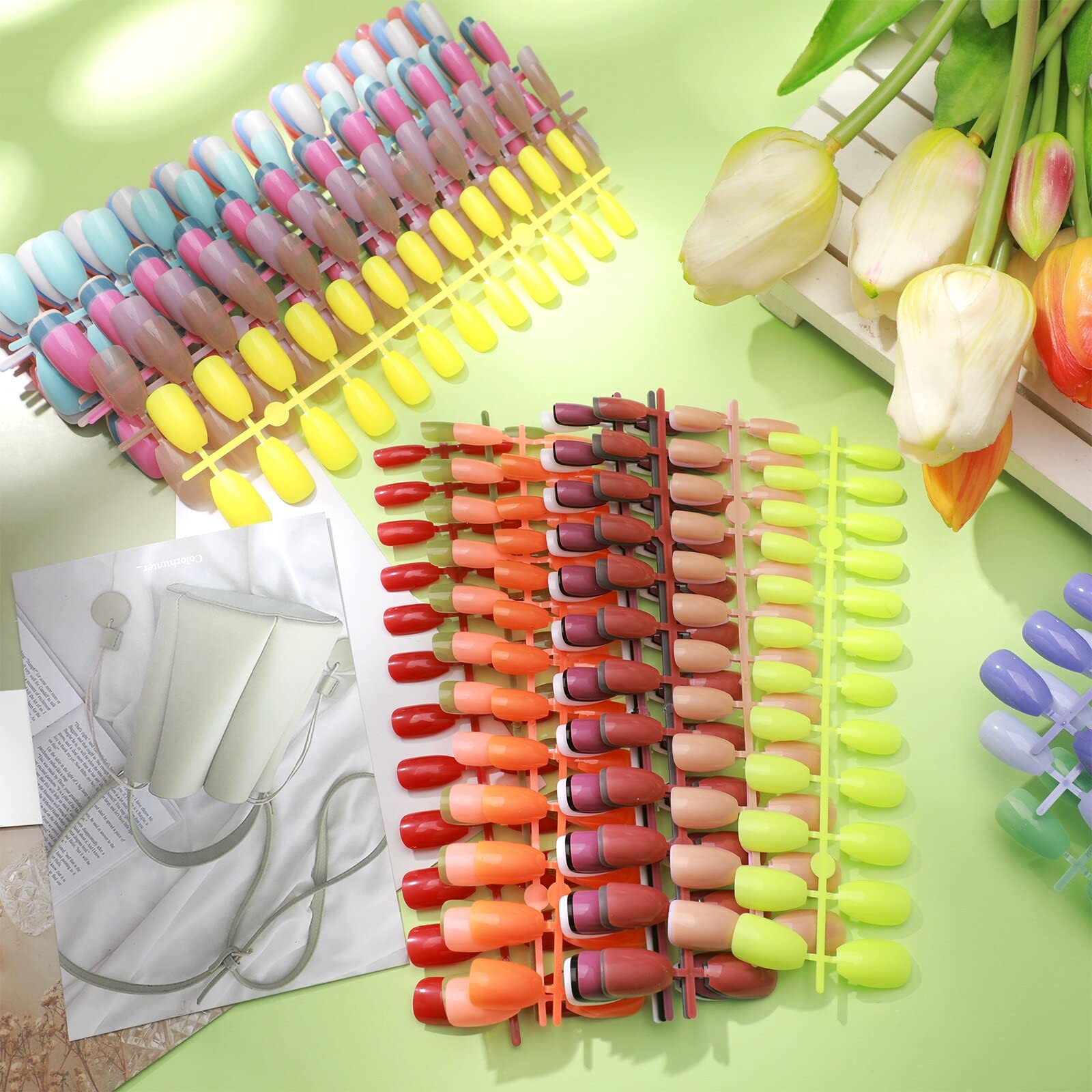 Maitys 720-Piece 30-Set Medium Square Press-On Nails – Glossy Ballerina Coffin Style