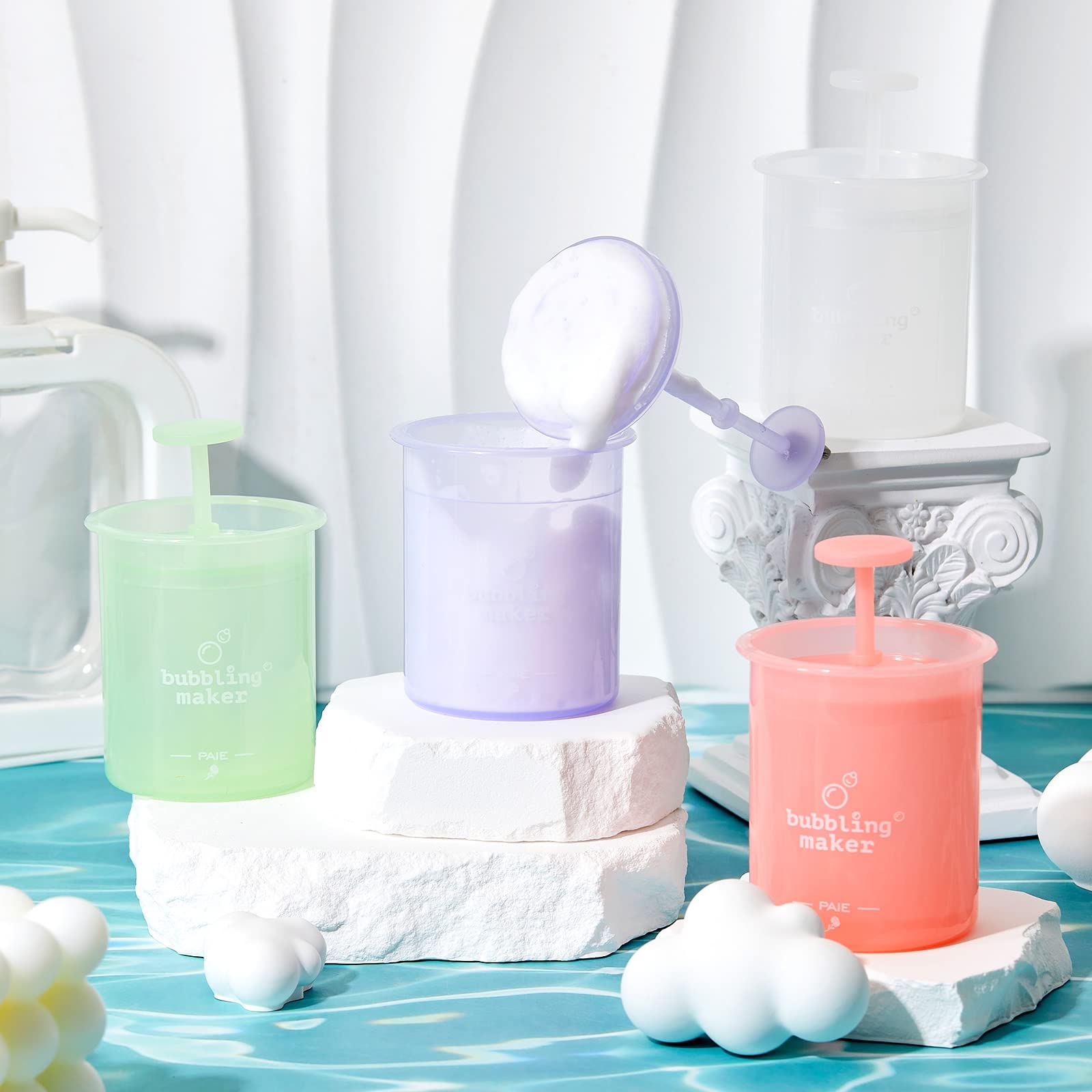 Maitys 4 Pcs Face Foam Maker – Travel-Friendly Face Wash Foamer Kit