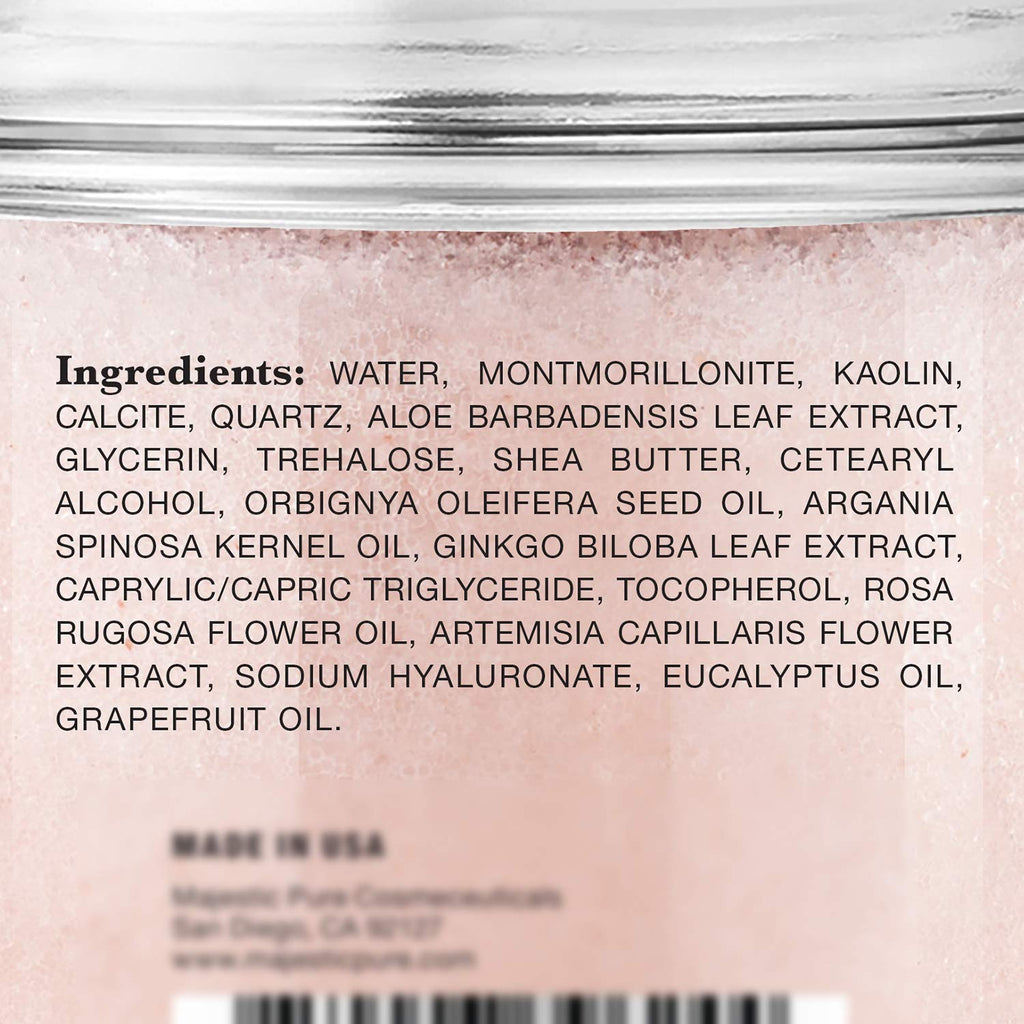 Majestic Pure Himalayan Clay Mud Mask – Exfoliating Face & Body, Pore Refining, 10 oz