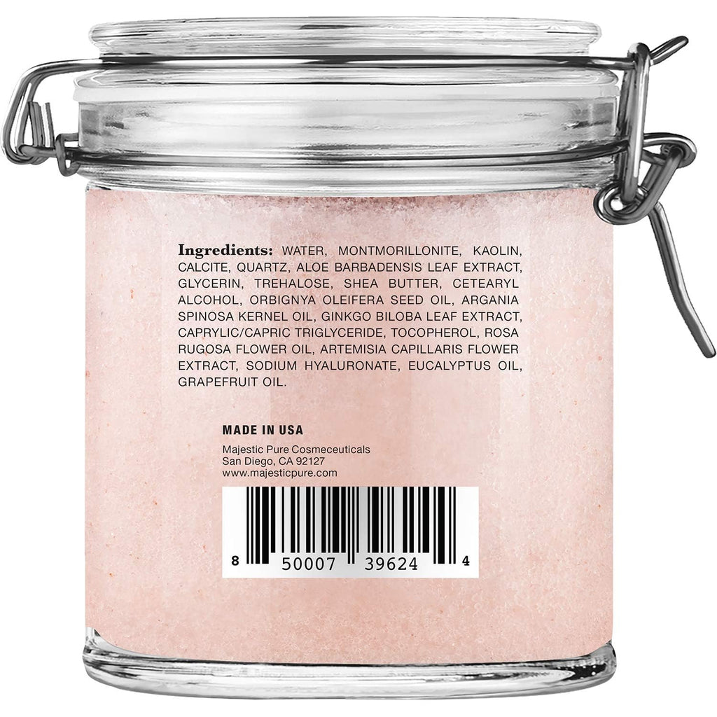 Majestic Pure Himalayan Clay Mud Mask – Exfoliating Face & Body, Pore Refining, 10 oz