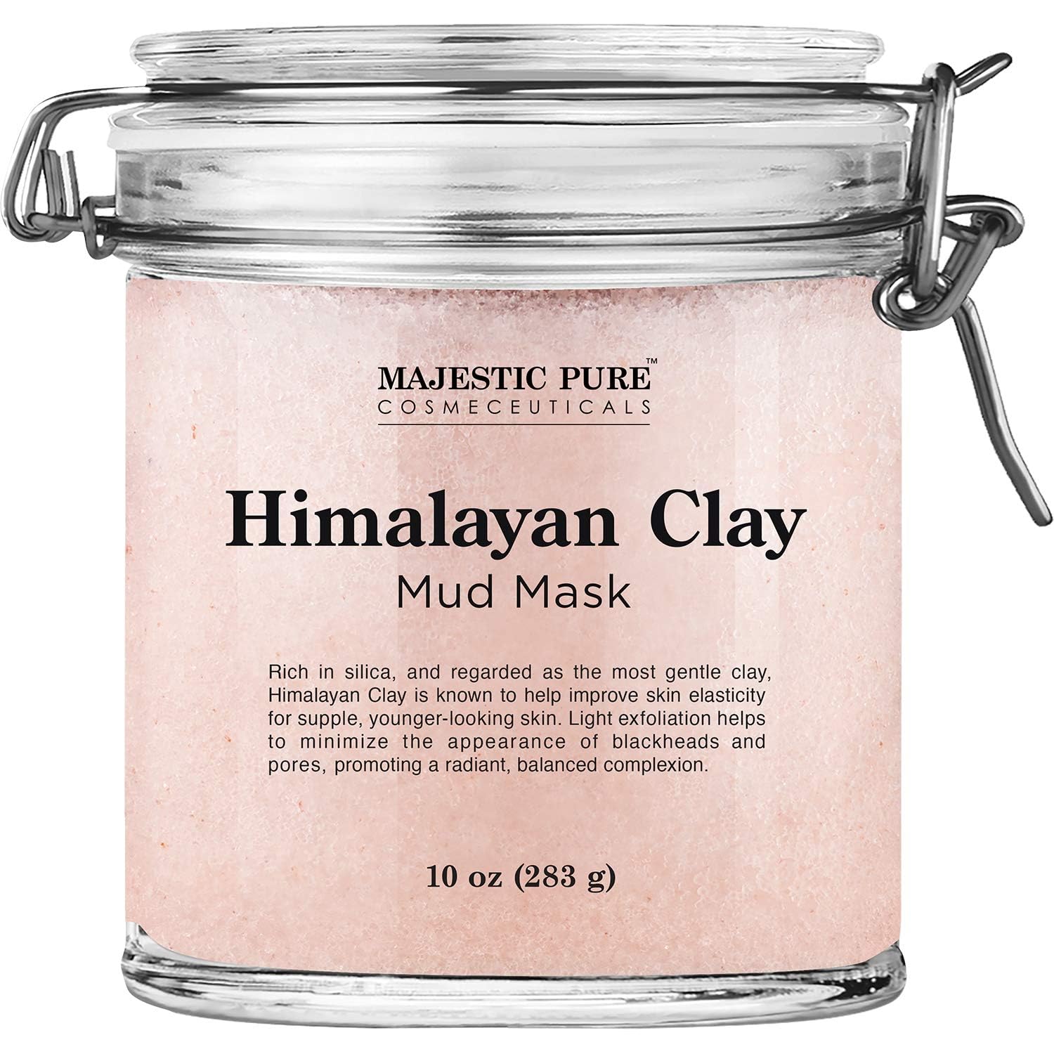Majestic Pure Himalayan Clay Mud Mask – Exfoliating Face & Body, Pore Refining, 10 oz