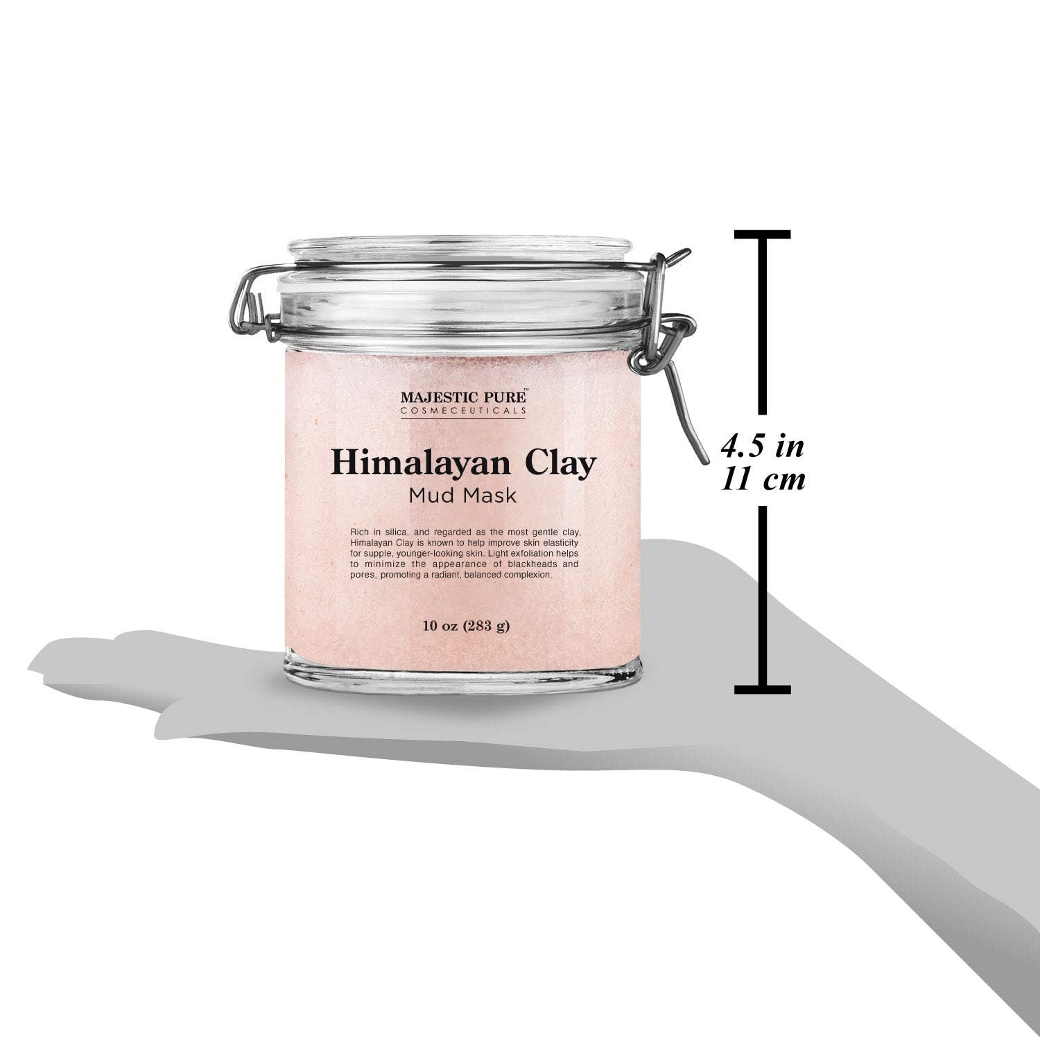 Majestic Pure Himalayan Clay Mud Mask – Exfoliating Face & Body, Pore Refining, 10 oz