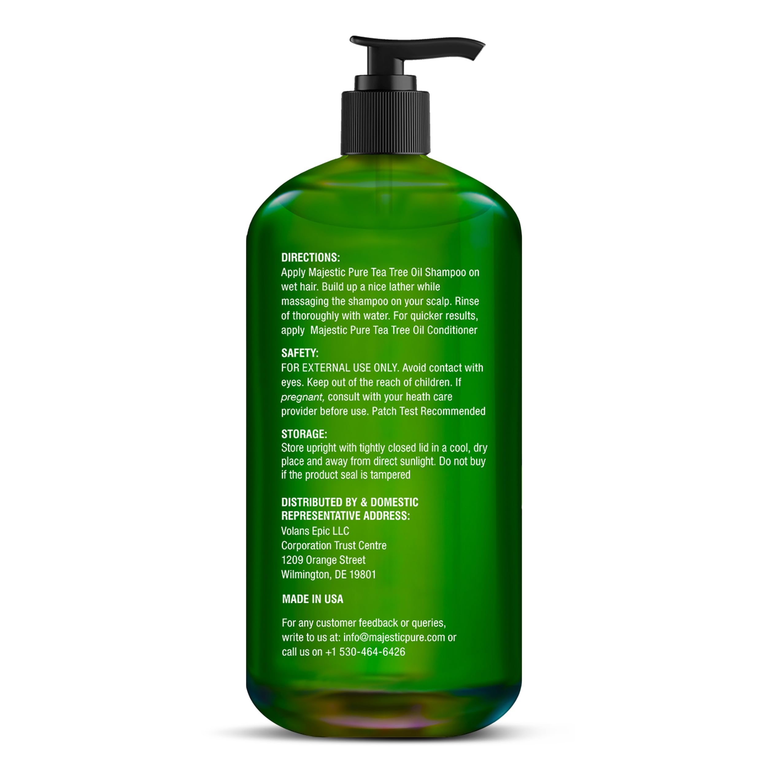 Majestic Pure Tea Tree Shampoo – 16 fl oz – Sulfate Free, Dandruff & Itchy Scalp Relief, All Hair Types
