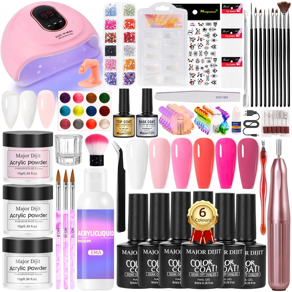 Major Dijit Acrylic Nail Kit with Drill – Complete Home Manicure Set