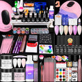 Major Dijit Acrylic Nail Kit Starter Set — Seasons Color-B1: White Pink Clear Powders, Gel Polish, UV Lamp, Beginner Tools