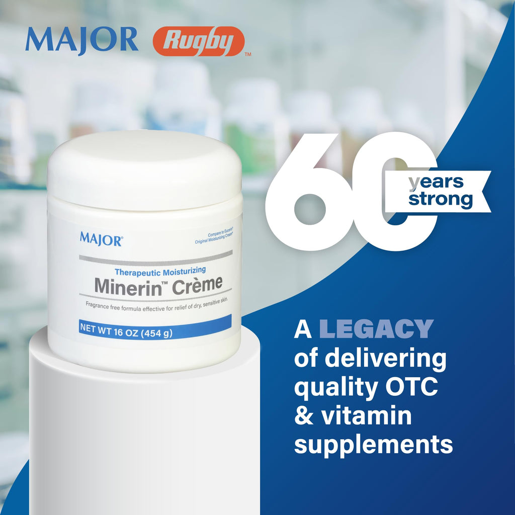 MAJOR Minerin Créme Therapeutic Moisturizing Body Cream - Fragrance-Free, 16 oz Pack of 2