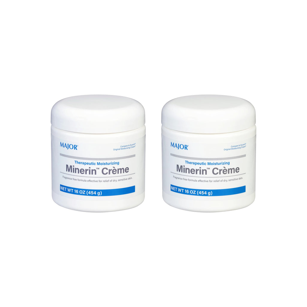 MAJOR Minerin Créme Therapeutic Moisturizing Body Cream - Fragrance-Free, 16 oz Pack of 2